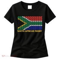 Rugby Ball Pattern South Africa Flag Women's T-Shirt thumb 0