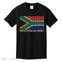 Rugby Ball Pattern South Africa Flag Kids T-Shirt thumb 0