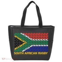 Rugby Ball Pattern South Africa Flag Tote Bag thumb 0