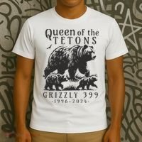 Retro Bear Queen Of The Tetons Grizzly 399 National Park T-Shirt thumb 3