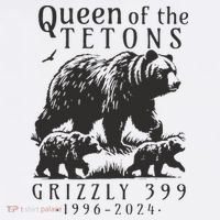 Retro Bear Queen Of The Tetons Grizzly 399 National Park T-Shirt thumb 7