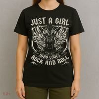 Rock Band Rock Concert Just A Girl Who Loves Rock And Roll T-Shirt thumb 4