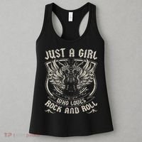 Rock Band Rock Concert Just A Girl Who Loves Rock And Roll Women's Tank Top thumb 3