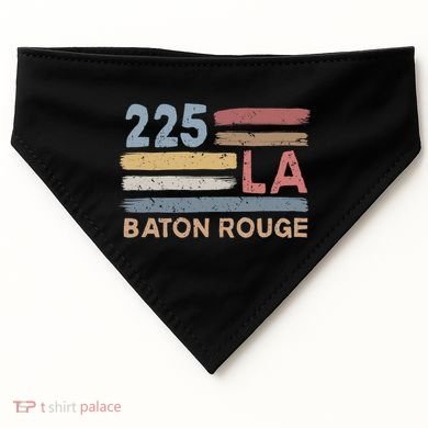 Retro Baton Rouge Area Code 225 Residents State Louisiana USA-Made Doggie Bandana