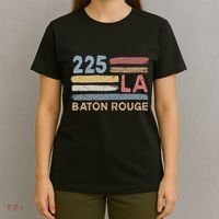 Retro Baton Rouge Area Code 225 Residents State Louisiana T-Shirt thumb 4