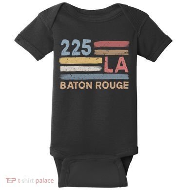 Retro Baton Rouge Area Code 225 Residents State Louisiana Baby Bodysuit