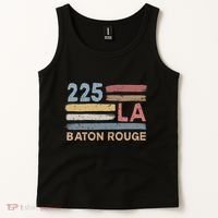 Retro Baton Rouge Area Code 225 Residents State Louisiana Tank Top thumb 2