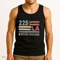 Retro Baton Rouge Area Code 225 Residents State Louisiana Tank Top thumb 3