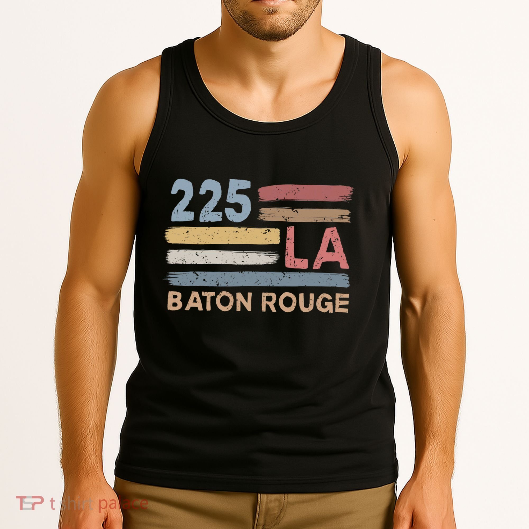 Retro Baton Rouge Area Code 225 Residents State Louisiana Tank Top