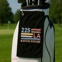 Retro Baton Rouge Area Code 225 Residents State Louisiana Golf Towel thumb 2