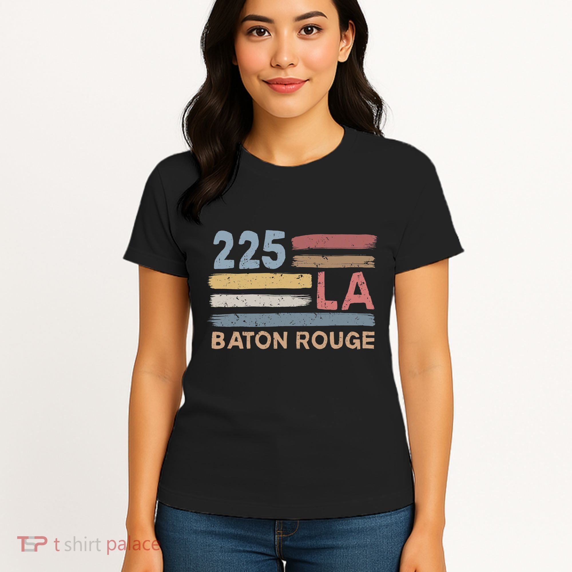 Retro Baton Rouge Area Code 225 Residents State Louisiana Women's T-Shirt