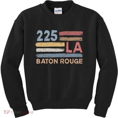 Retro Baton Rouge Area Code 225 Residents State Louisiana Kids Sweatshirt