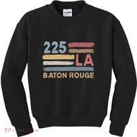 Retro Baton Rouge Area Code 225 Residents State Louisiana Kids Sweatshirt thumb 0