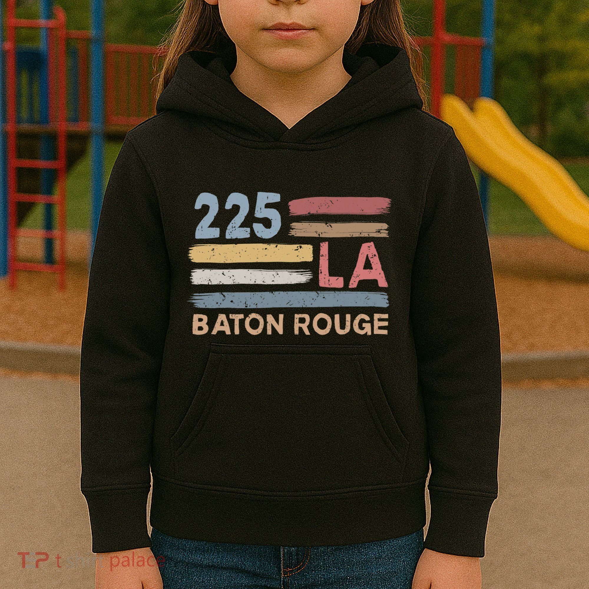 Retro Baton Rouge Area Code 225 Residents State Louisiana Kids Hoodie