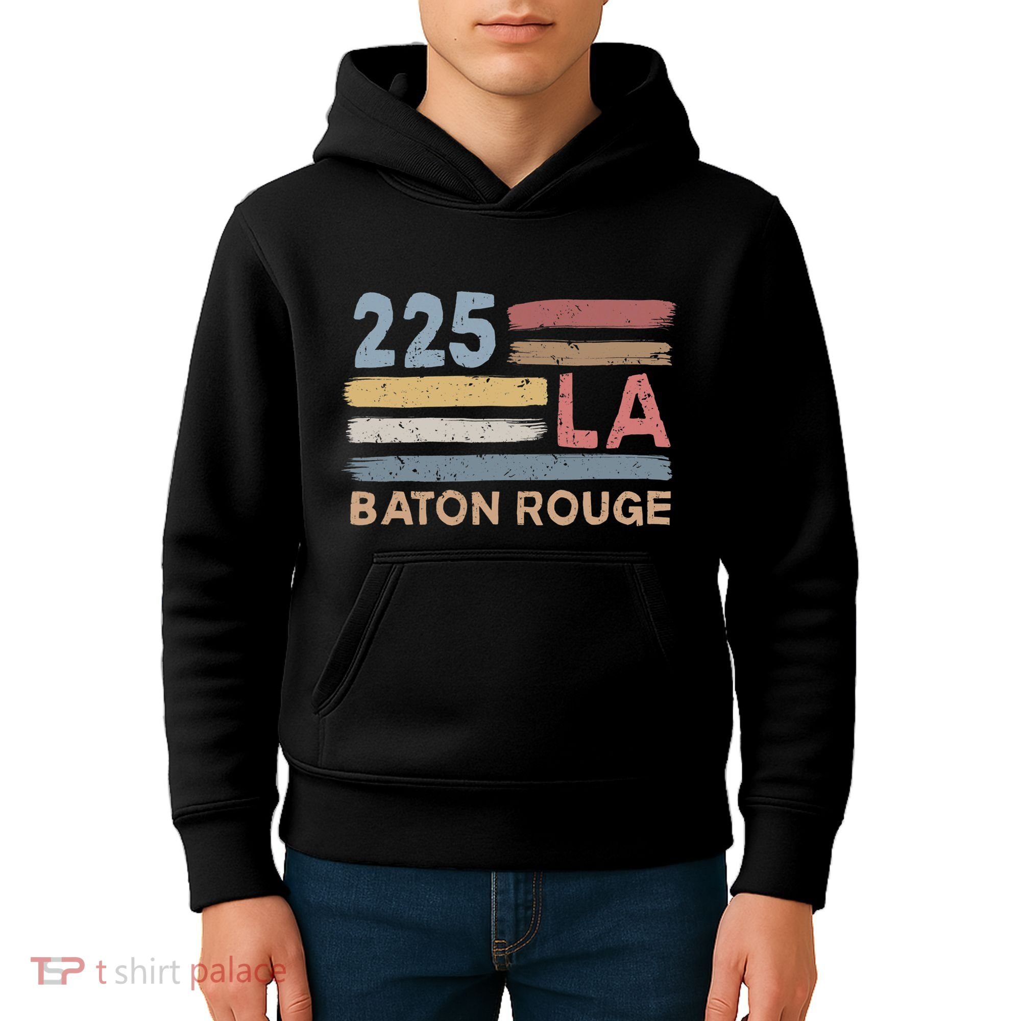 Retro Baton Rouge Area Code 225 Residents State Louisiana Kids Hoodie