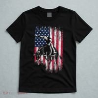 Rodeo Bull Rider Patriotic American Flag Cowboys T-Shirt thumb 5