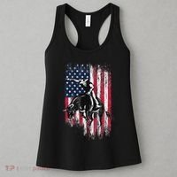 Rodeo Bull Rider Patriotic American Flag Cowboys Women's Tank Top thumb 3