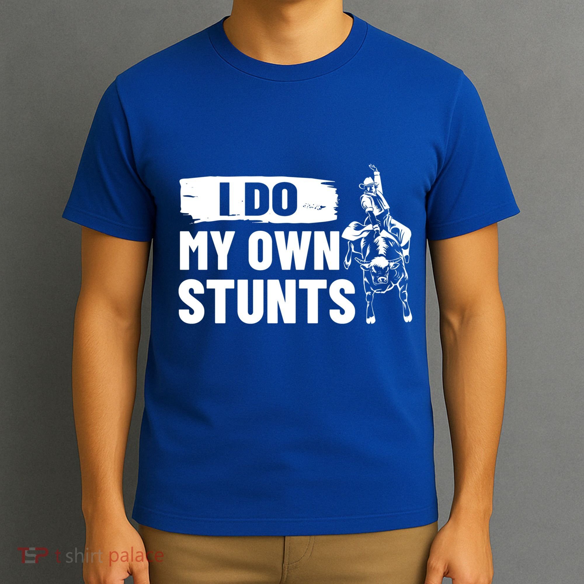 Rodeo Bull Rider I Do My Own Stunts Rodeo Party Bull Riding Gift T-Shirt