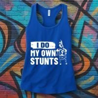 Rodeo Bull Rider I Do My Own Stunts Rodeo Party Bull Riding Gift Women's Tank Top thumb 3