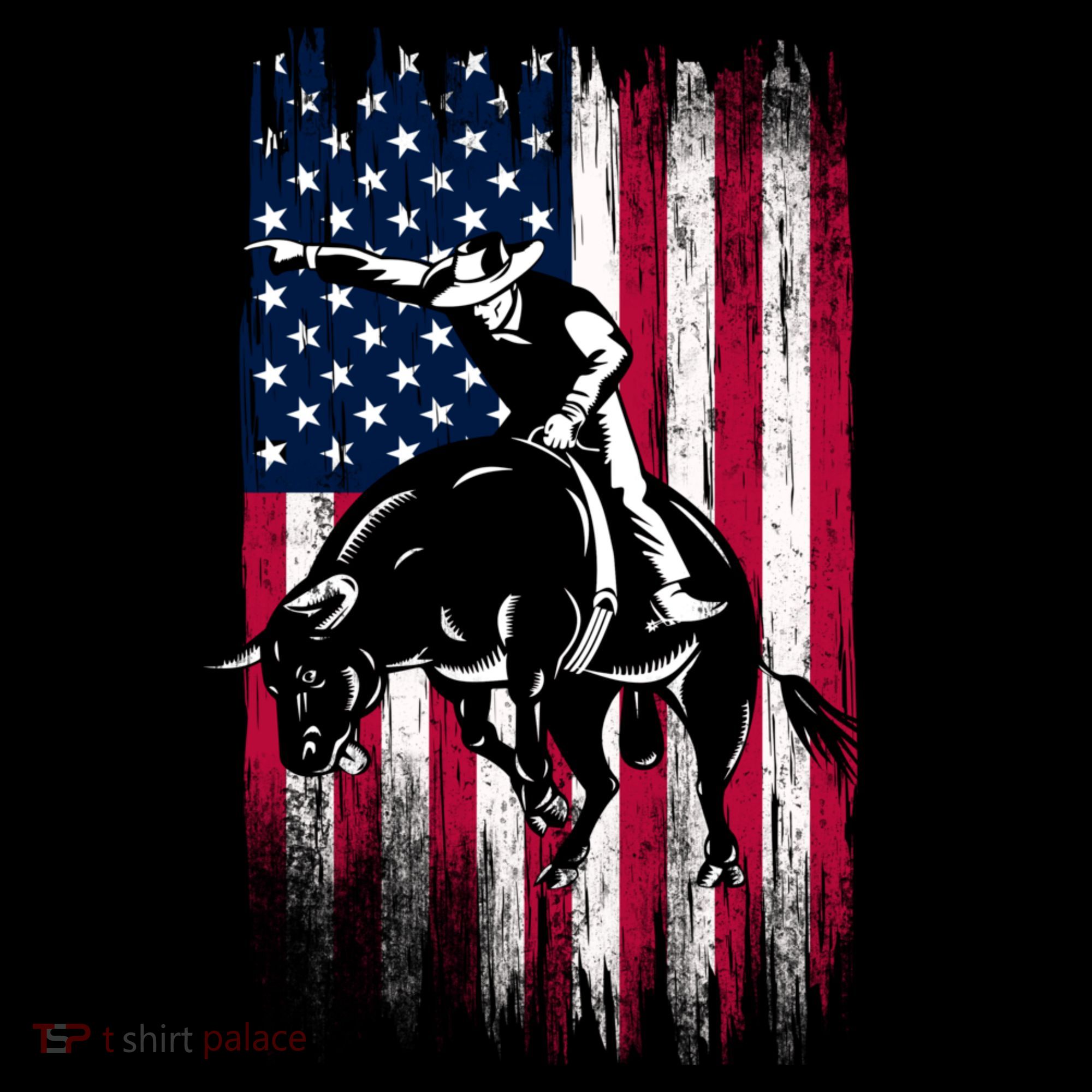 Rodeo Bull Rider Patriotic American Flag Cowboys Coffee Mug