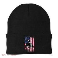 Rodeo Bull Rider Patriotic American Flag Cowboys Beanie thumb 0