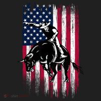 Rodeo Bull Rider Patriotic American Flag Cowboys Beanie thumb 2