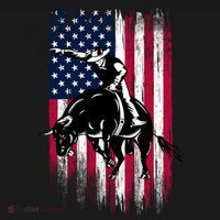 Rodeo Bull Rider Patriotic American Flag Cowboys Coaster thumb 2