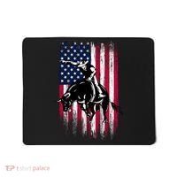 Rodeo Bull Rider Patriotic American Flag Cowboys Mousepad thumb 0