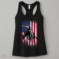 Rodeo Bull Rider Patriotic American Flag Cowboys Women's Tank Top thumb 3