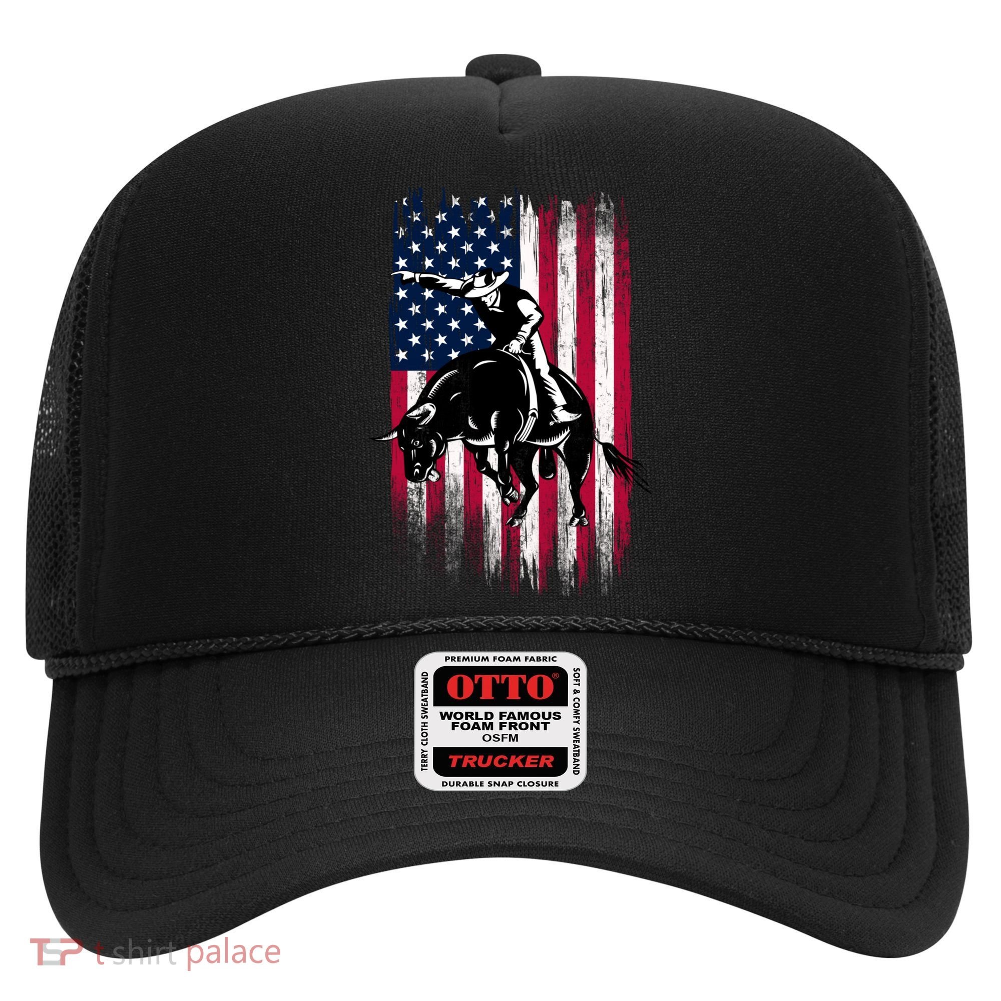 Rodeo Bull Rider Patriotic American Flag Cowboys Hat