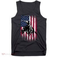 Rodeo Bull Rider Patriotic American Flag Cowboys Tank Top thumb 0