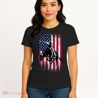 Rodeo Bull Rider Patriotic American Flag Cowboys Women's T-Shirt thumb 4