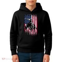 Rodeo Bull Rider Patriotic American Flag Cowboys Kids Hoodie thumb 4