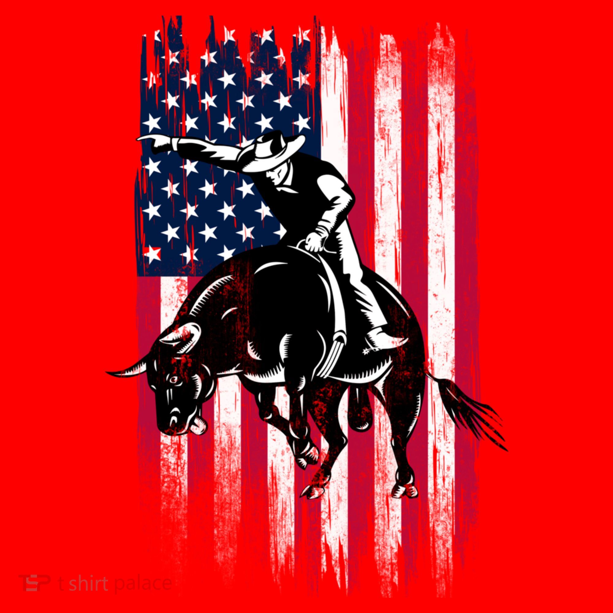 Rodeo Bull Rider Patriotic American Flag Cowboys Santa Hat