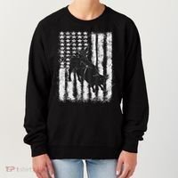 Rodeo Bull Riding Distressed Grunge American Flag Keepsake Women's Sweatshirt thumb 0