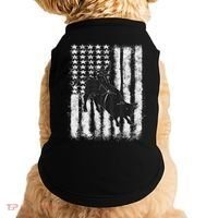 Rodeo Bull Riding Distressed Grunge American Flag Keepsake Doggie Tank thumb 0