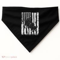 Rodeo Bull Riding Distressed Grunge American Flag Keepsake USA-Made Doggie Bandana thumb 0