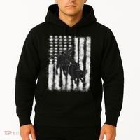 Rodeo Bull Riding Distressed Grunge American Flag Keepsake Hoodie thumb 2