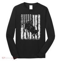 Rodeo Bull Riding Distressed Grunge American Flag Keepsake Long Sleeve Shirt thumb 0