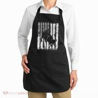 Rodeo Bull Riding Distressed Grunge American Flag Keepsake Apron thumb 2