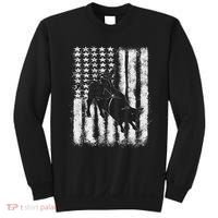 Rodeo Bull Riding Distressed Grunge American Flag Keepsake Sweatshirt thumb 0