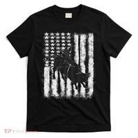 Rodeo Bull Riding Distressed Grunge American Flag Keepsake T-Shirt thumb 0