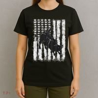 Rodeo Bull Riding Distressed Grunge American Flag Keepsake T-Shirt thumb 4
