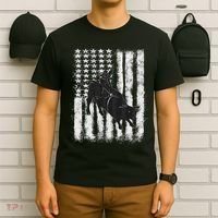 Rodeo Bull Riding Distressed Grunge American Flag Keepsake T-Shirt thumb 6
