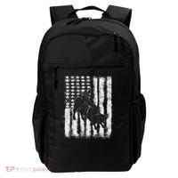 Rodeo Bull Riding Distressed Grunge American Flag Keepsake Backpack thumb 0