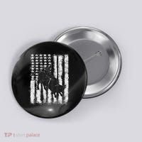 Rodeo Bull Riding Distressed Grunge American Flag Keepsake Button thumb 0