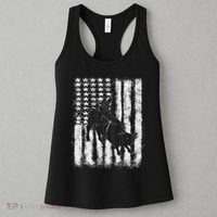 Rodeo Bull Riding Distressed Grunge American Flag Keepsake Women's Tank Top thumb 3