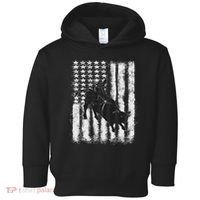 Rodeo Bull Riding Distressed Grunge American Flag Keepsake Toddler Hoodie thumb 0