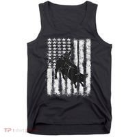 Rodeo Bull Riding Distressed Grunge American Flag Keepsake Tank Top thumb 0