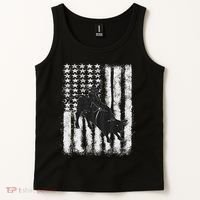 Rodeo Bull Riding Distressed Grunge American Flag Keepsake Tank Top thumb 2